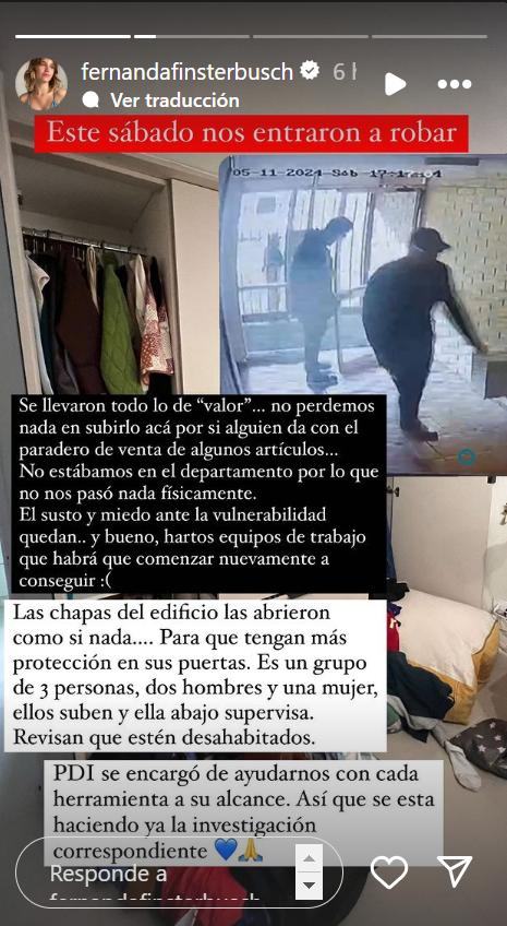 Fernanda Finsterbusch denunció robo - Instagram