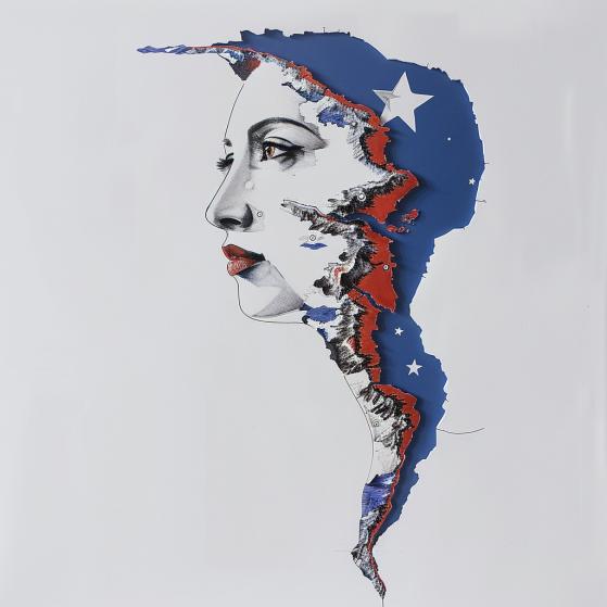 Mapa de Chile como una mujer - Midjourney
