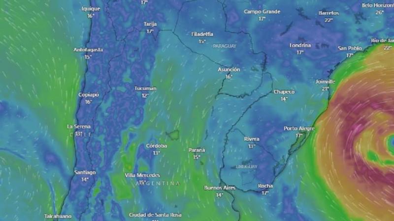 Gran ciclón en Chile - windy.com