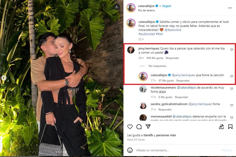 Instagram - Respuesta de Catalina Vallejos por canción de Vesta Lugg