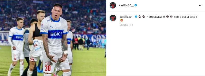 El polémico post de Nicolás Castillo contra Johnny Herrera - Créditos: Captura