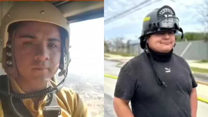 Franco Pinto de Conaf y el bombero Francisco Mondaca - T13