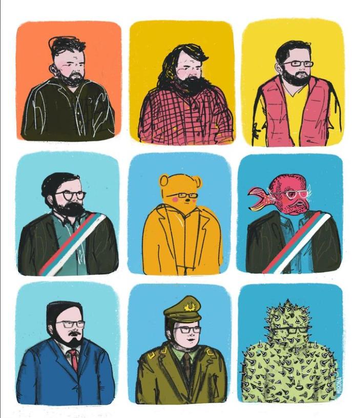 La "metamorfosis" de Boric - Instagram @holamirona