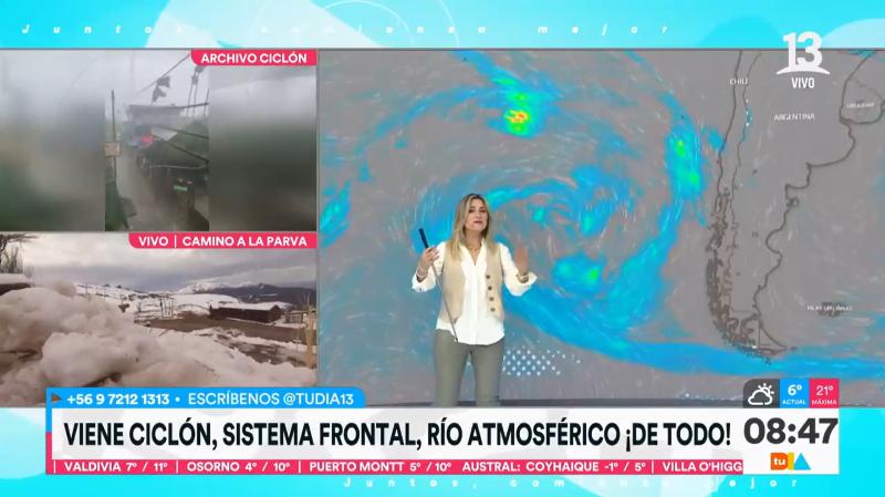 Canal 13 - Michelle Adam pronostica lluvia para la próxima semana en la RM