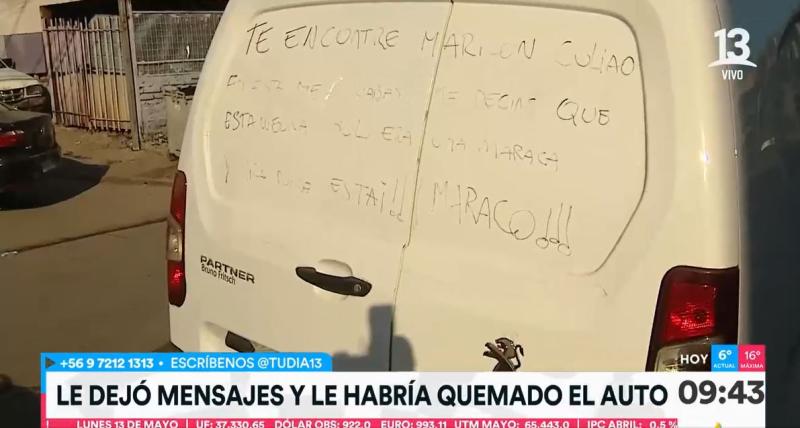 Auto incendiado y rayado en Maipú - Tu Día