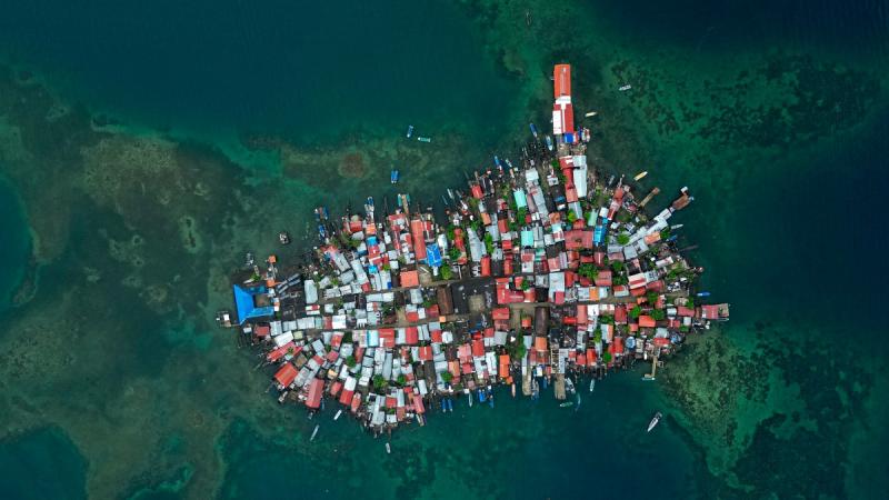AFP - Vista aérea de la isla Carti Sugtupu en la Comarca Guna Yala, en la costa caribeña de Panamá.