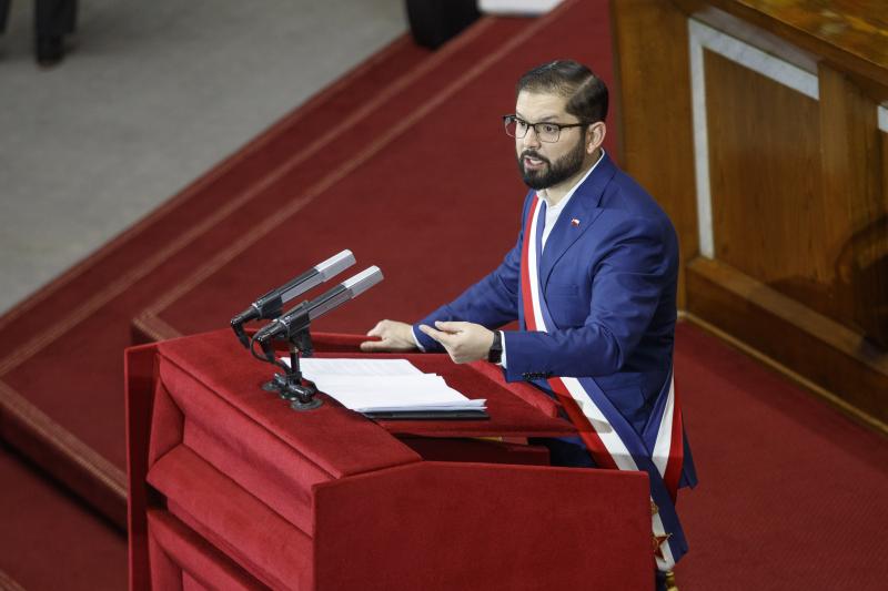 El Presidente Gabriel Boric en la Cuenta Pública 2024 - Crédito: Agencia UNO