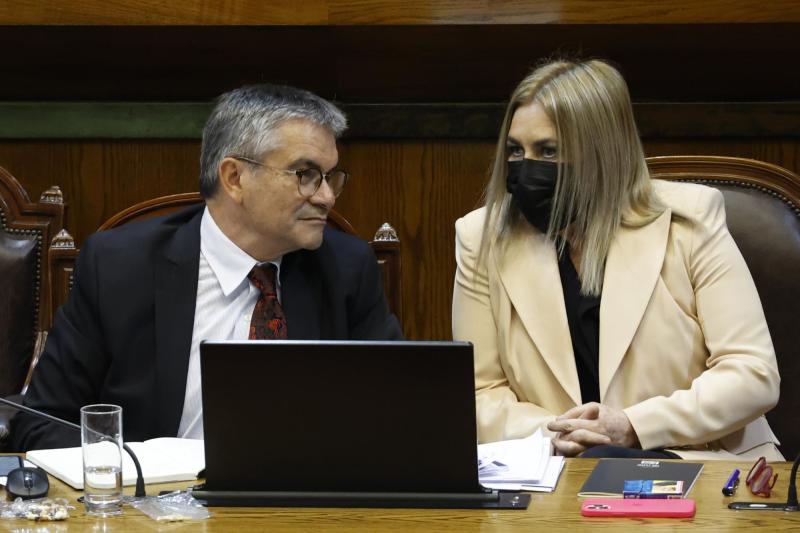 Ministro Mario Marcel junto a diputada Pamela Jiles - Aton, archivo