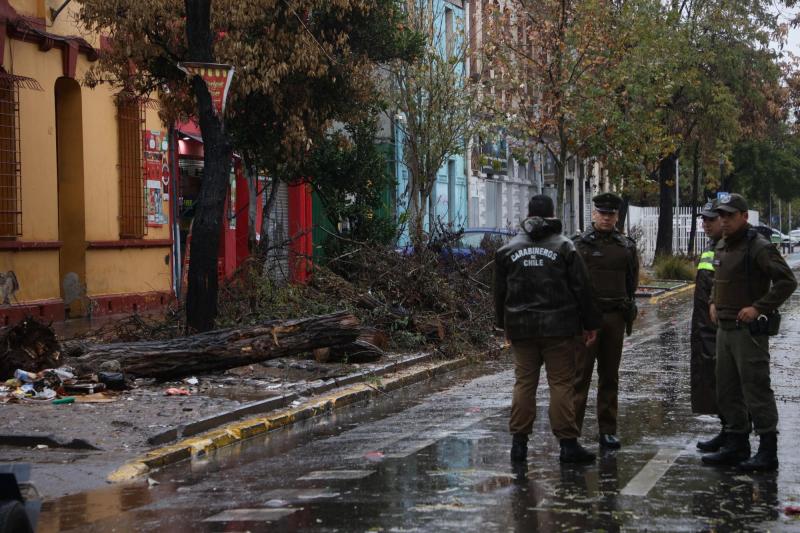 Caída de árbol en el centro de Santiago - Aton