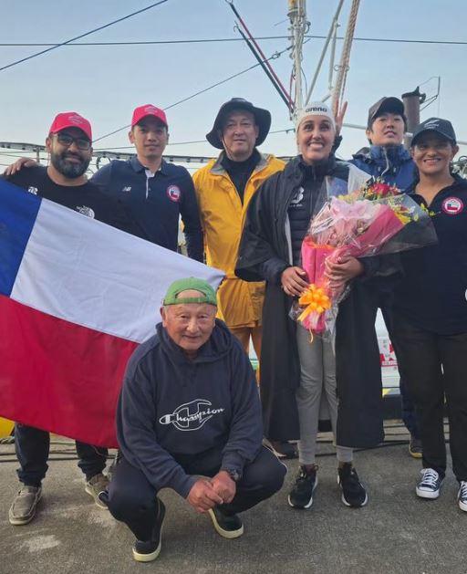 Bárbara Hernández completó el desafío de los siete mares en Japón