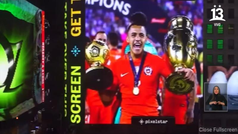 Chilenos proyectan Copa Centenario en banderazo argentino - Créditos: T13