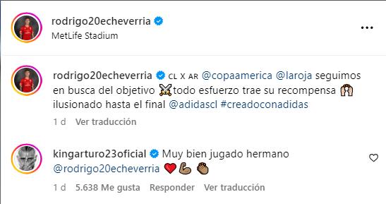 Vidal felicitó a Rodrigo Echeverría - Créditos: @rodrigo20echeverria