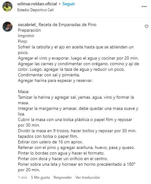 Captura - Recetas a Wilmar Roldán