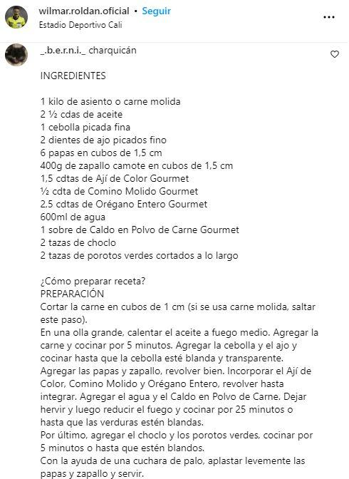 Captura - Recetas a Wilmar Roldán