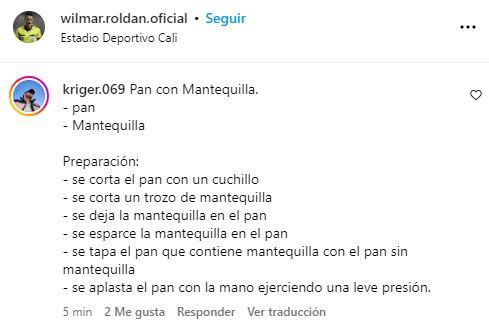 Captura - Recetas a Wilmar Roldán