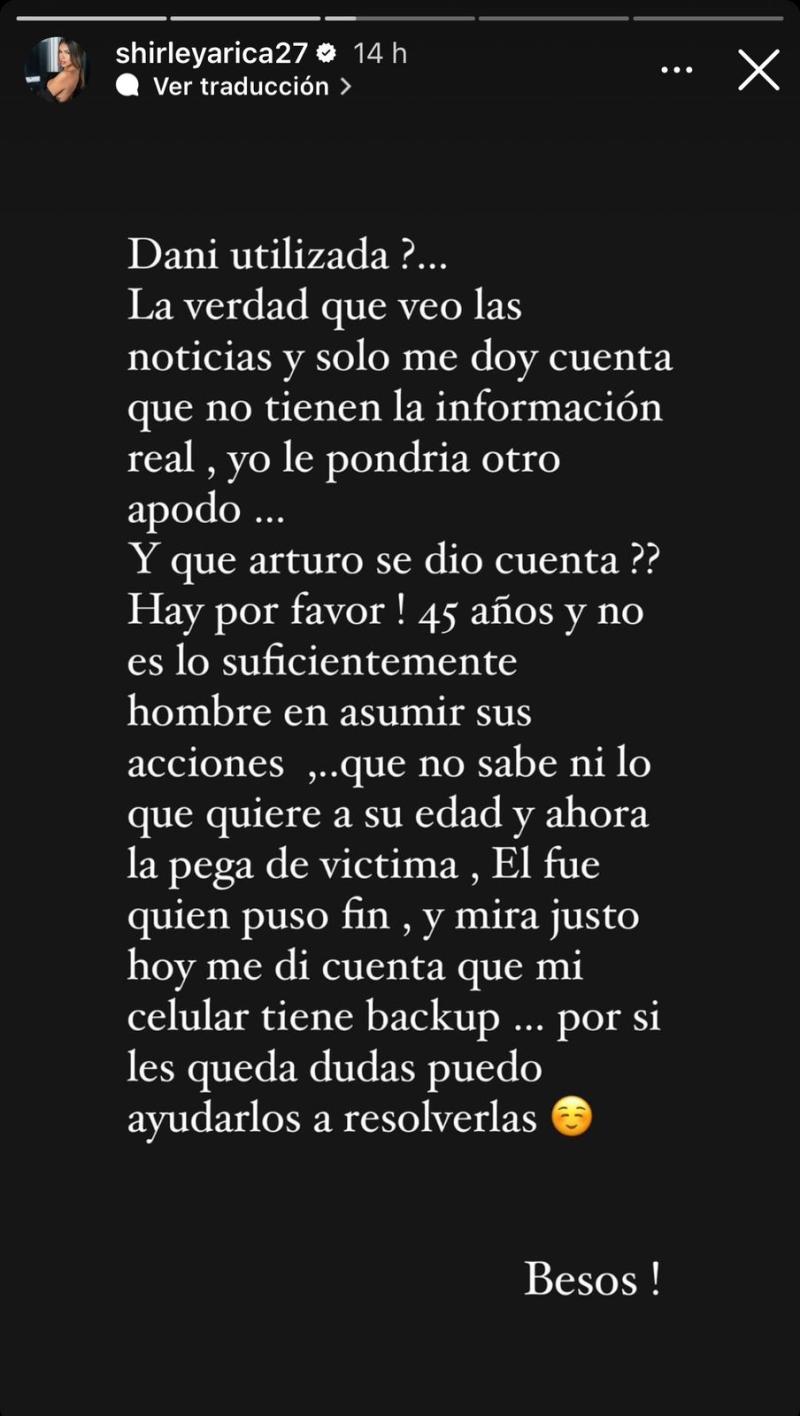 Instagram - Shirley Arica le responde a Dani Castro