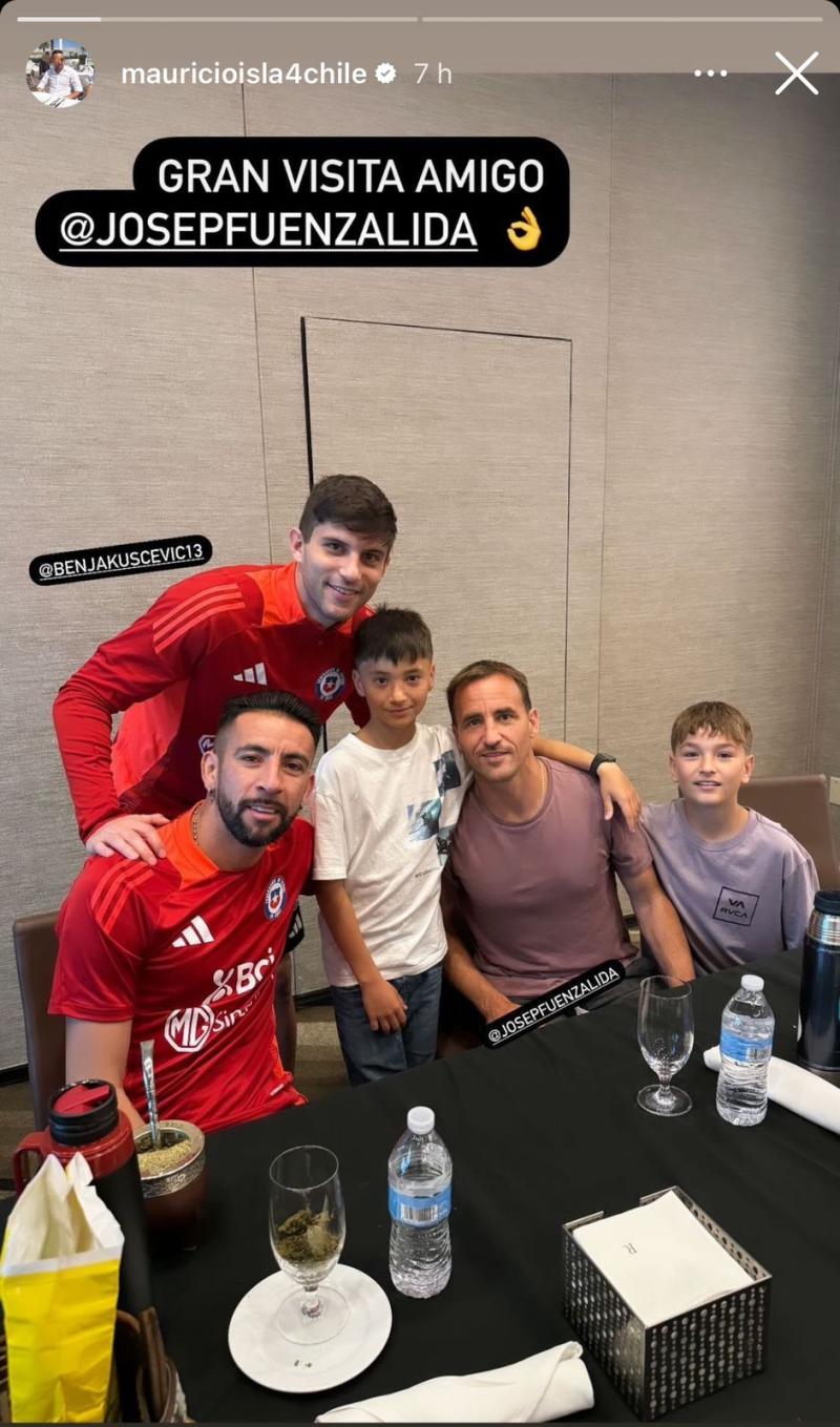 José Pedro Fuenzalida visitó a la Roja en Estados Unidos - Créditos: Captura Instagram