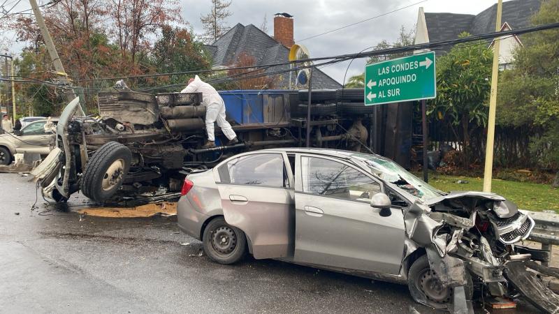 Violento accidente en Las Condes
