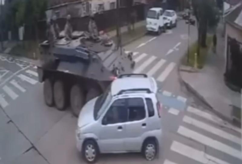 Tanque militar chocó en Mulchén