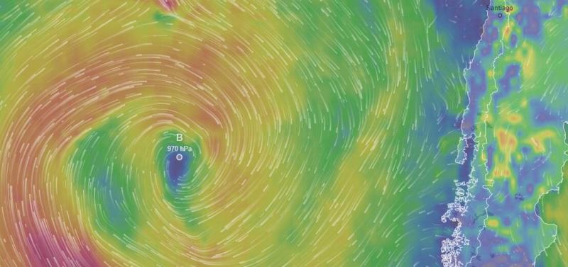 Ventusky - Ciclón en Chile