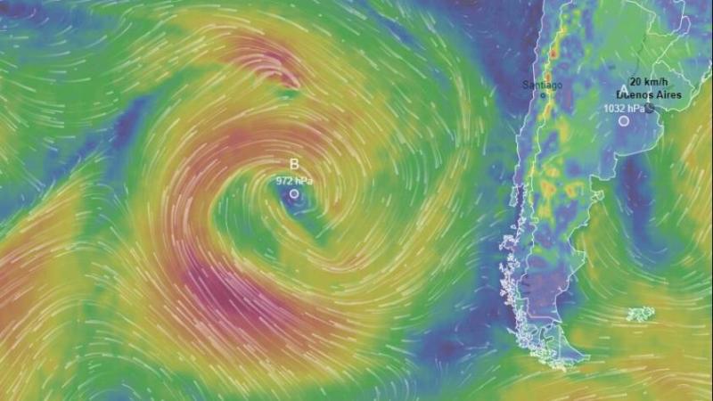 Ventusky - Climatólogo detalla las características del ciclón que se acerca a Chile