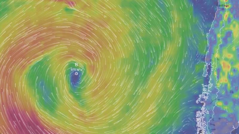 Ventusky - Ciclón en Chile