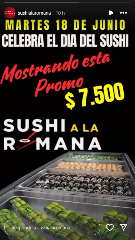 Promoción Día del Sushi - Instagram