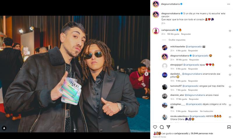 La coqueta interacción de Carla Jara y Diego Urrutia