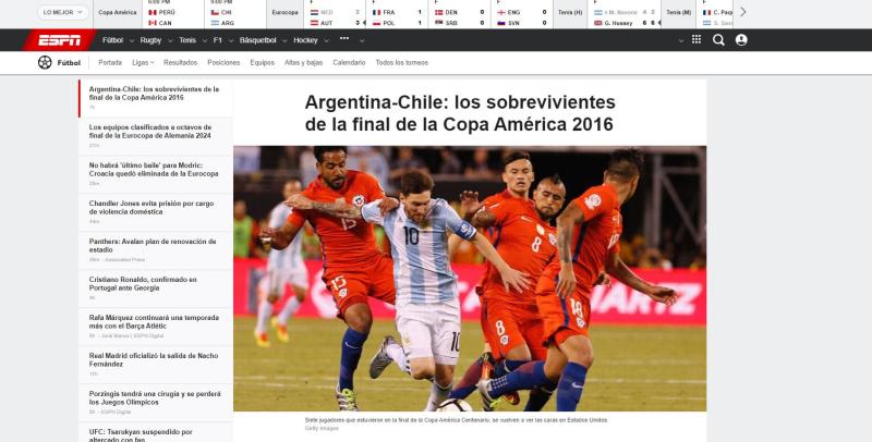 Captura - ESPN recordó la final del 2016