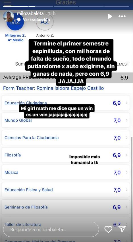 Milagros Zabaleta compartió su logro académico - Instagram