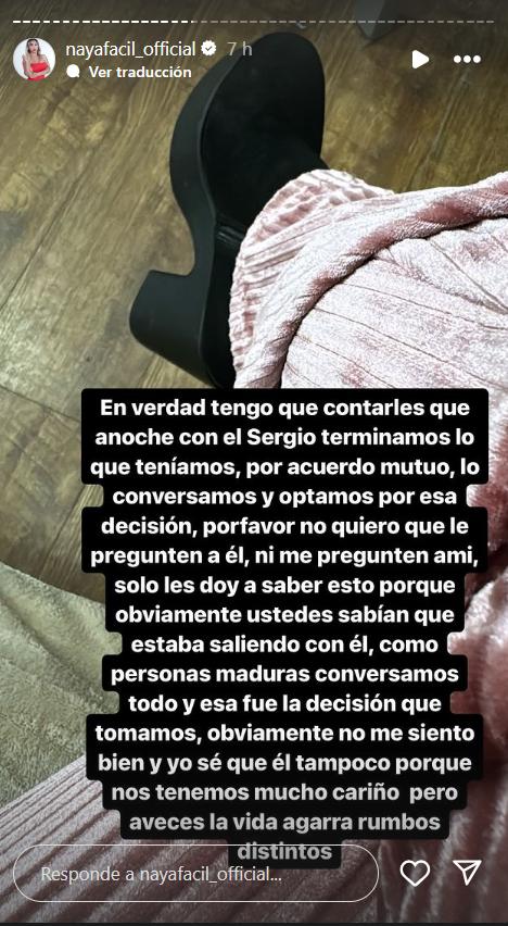 Naya Fácil confirma quiebre sentimental - Instagram