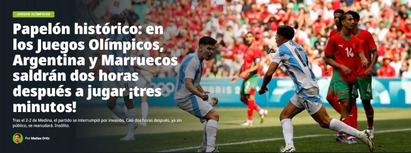 Captura Olé - Así reaccionaron a la derrota de Argentina en JJ.OO.