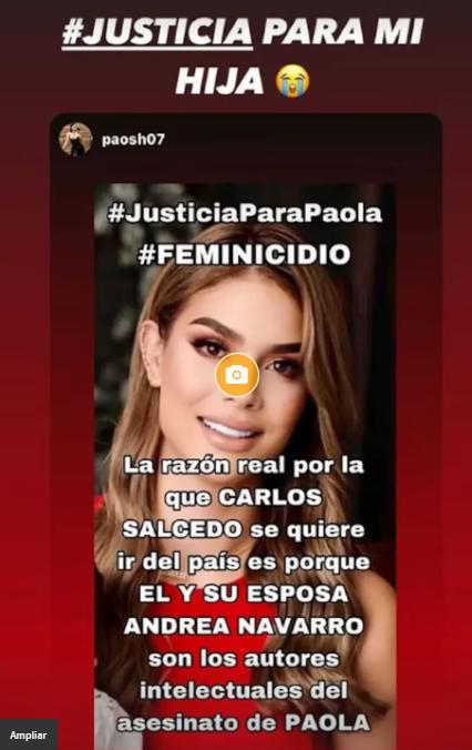 Madre de Paola Salcedo culpa a hijo por crimen - Créditos: @paosh07