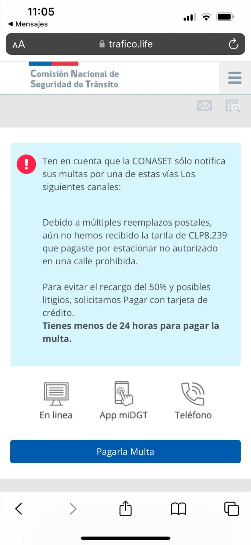 Conaset - Nueva estafa por WhatsApp