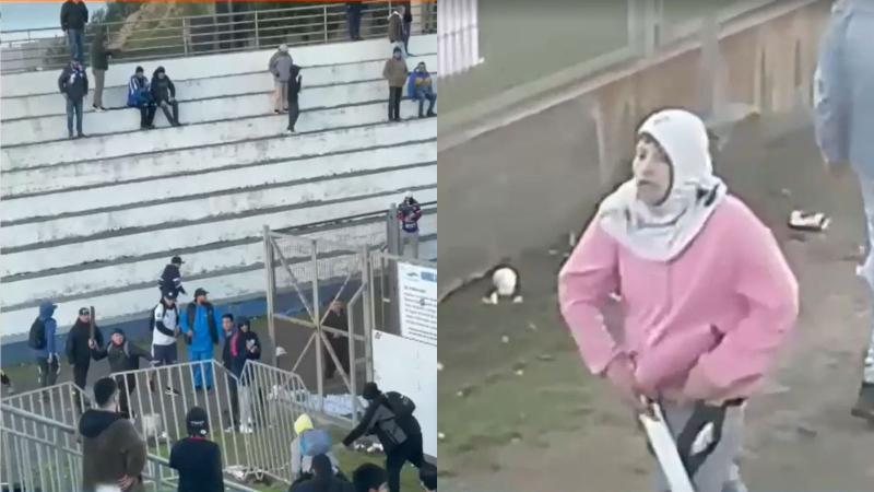 T13 - Brutal pelea entre hinchas de Naval y Lota Schwager