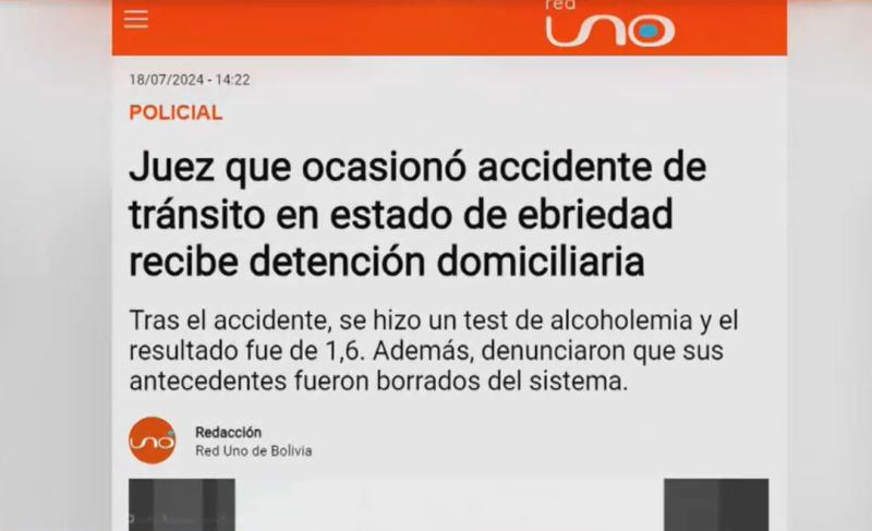 T13 - Juez Boliviano protagonizó grave accidente