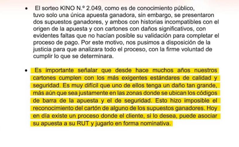 Sentencia a favor del Kino