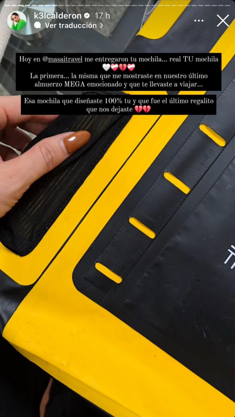 Instagram - Kel Calderon con mochila de Claudio Iturra