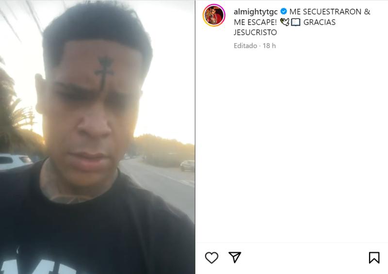Captura de Instagram - Almighty acusa a Ben Bulgari y su equipo de secuestro.