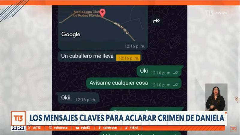 T13 - Mensajes de WhatsApp de Daniela Olate a su hermana
