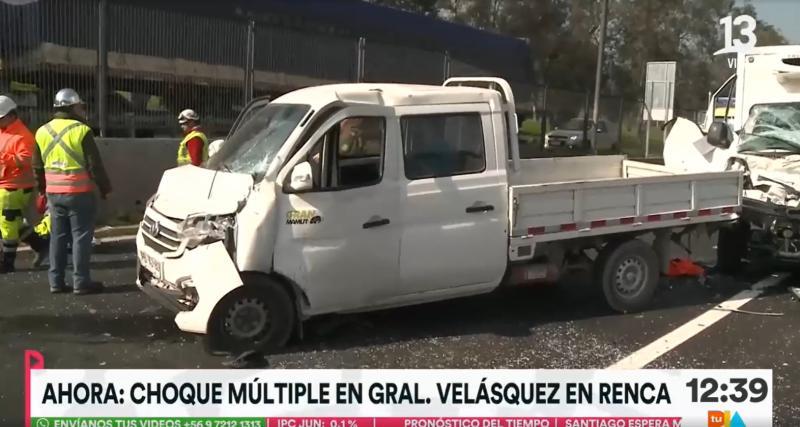 Canal 13 - Colisión en General Velásquez, comuna de Renca.