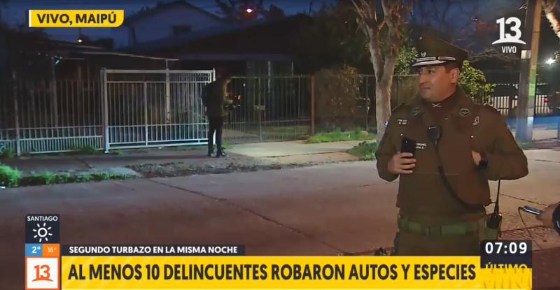 Segundo turbazo de la noche: Al menos 10 atacantes roban autos y especies en Maipú