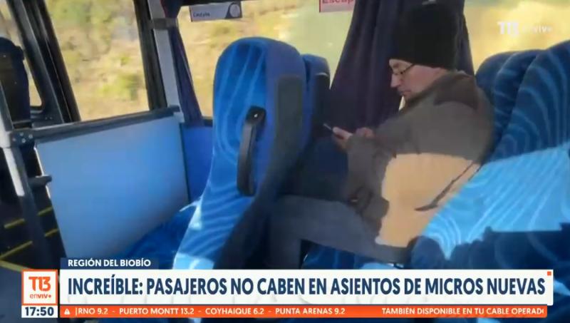 Concepción: pasajeros no caben en asientos de micros nuevas - T13