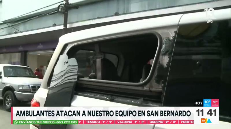 Canal 13 - Equipo de Tu Día es agredido durante fiscalización