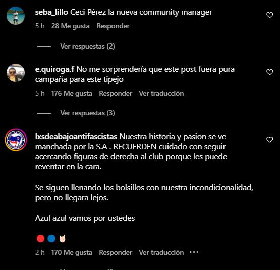 Respuestas de los hinchas azules en las redes sociales de la U - Créditos: Captura