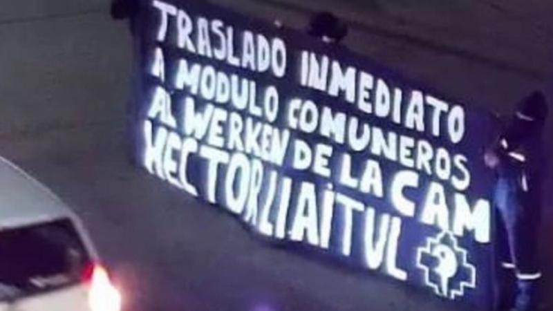 'X' - Lienzo de manifestantes en Padre Las Casas