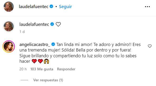 Captura - El tierno mensaje de Angélica Castro a Laura de la Fuente