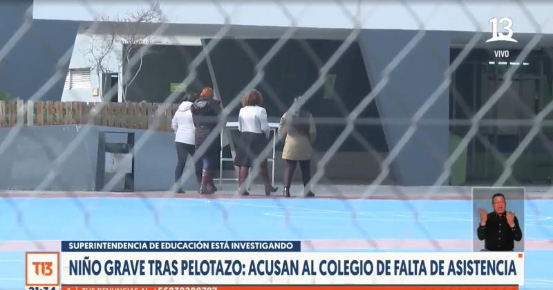 T13 - Niño grave tras pelotazo en colegio de Puente Alto