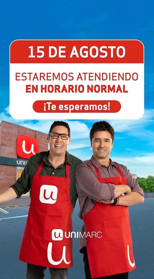 Unimarc informó que funcionará con normalidad este jueves 15 de agosto feriado