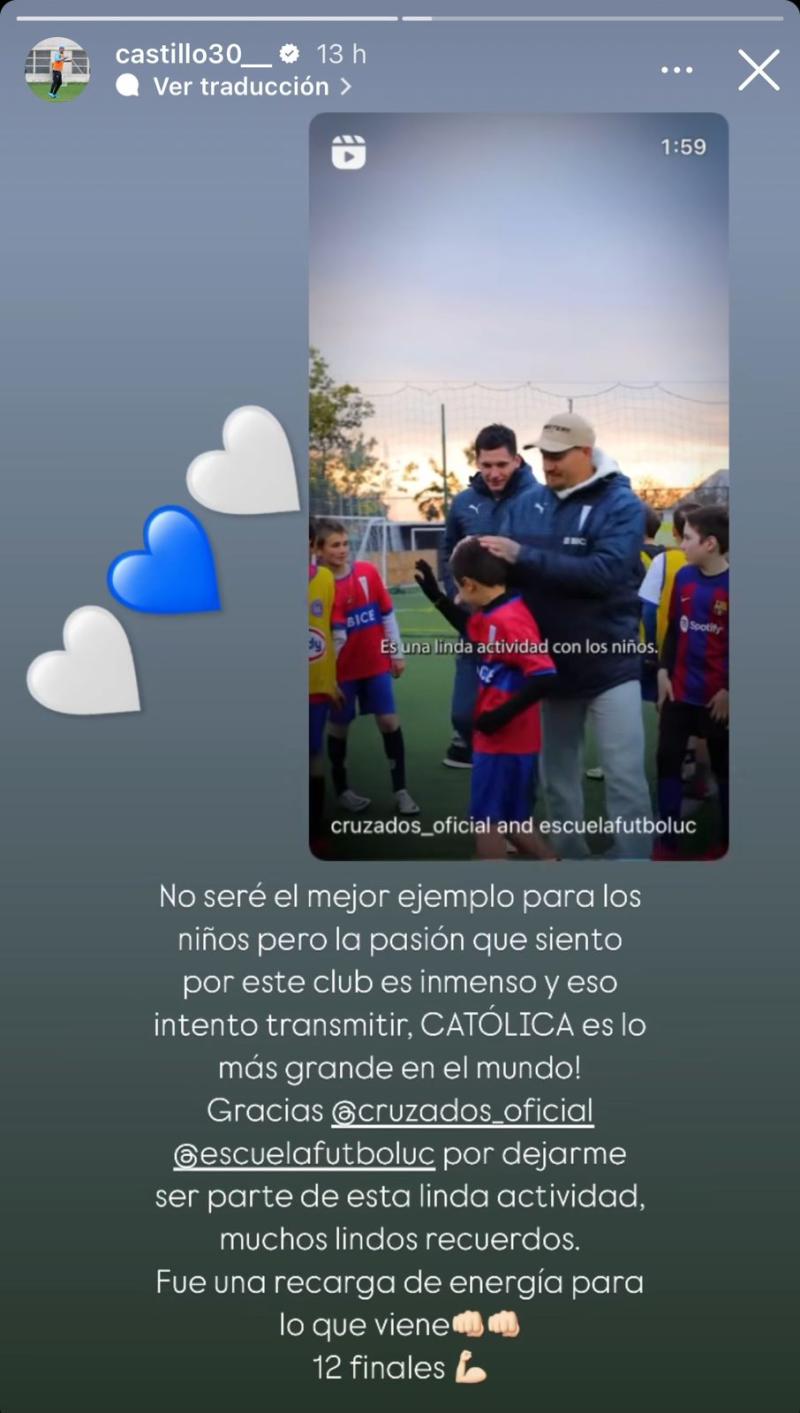La reflexión de Nicolás Castillo en redes sociales - Créditos: @castillo30__